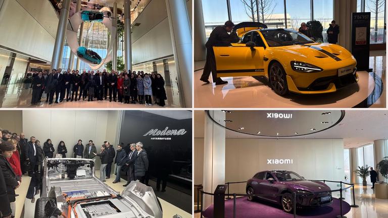 Photos from the CCI France Chine and French Embassy tour visit to the Xiaomi EV HyperFactory in Beijing on January 21, 2026.