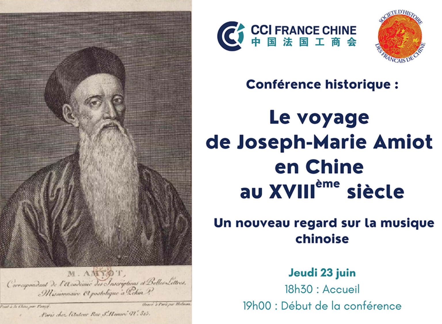 Conférence historique Le voyage de JosephMarie Amiot en Chine au