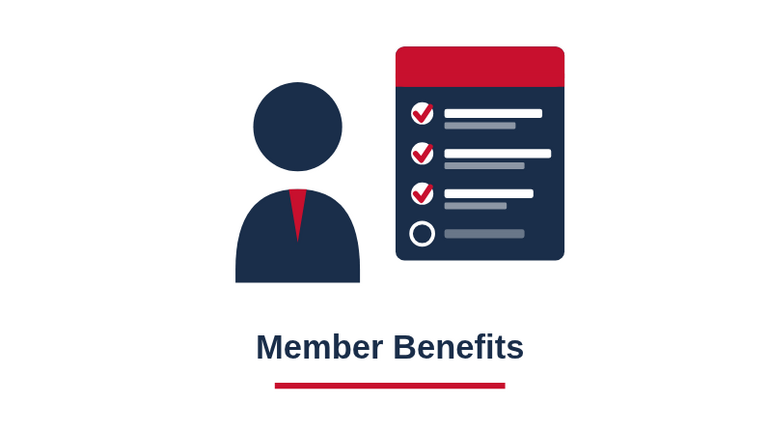 Member Benefits icon with a person and a checklist