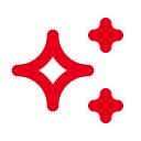 Icon showing decorative sparkles.