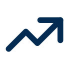 Icon of an upward arrow representing a positive economic outlook and market trends.